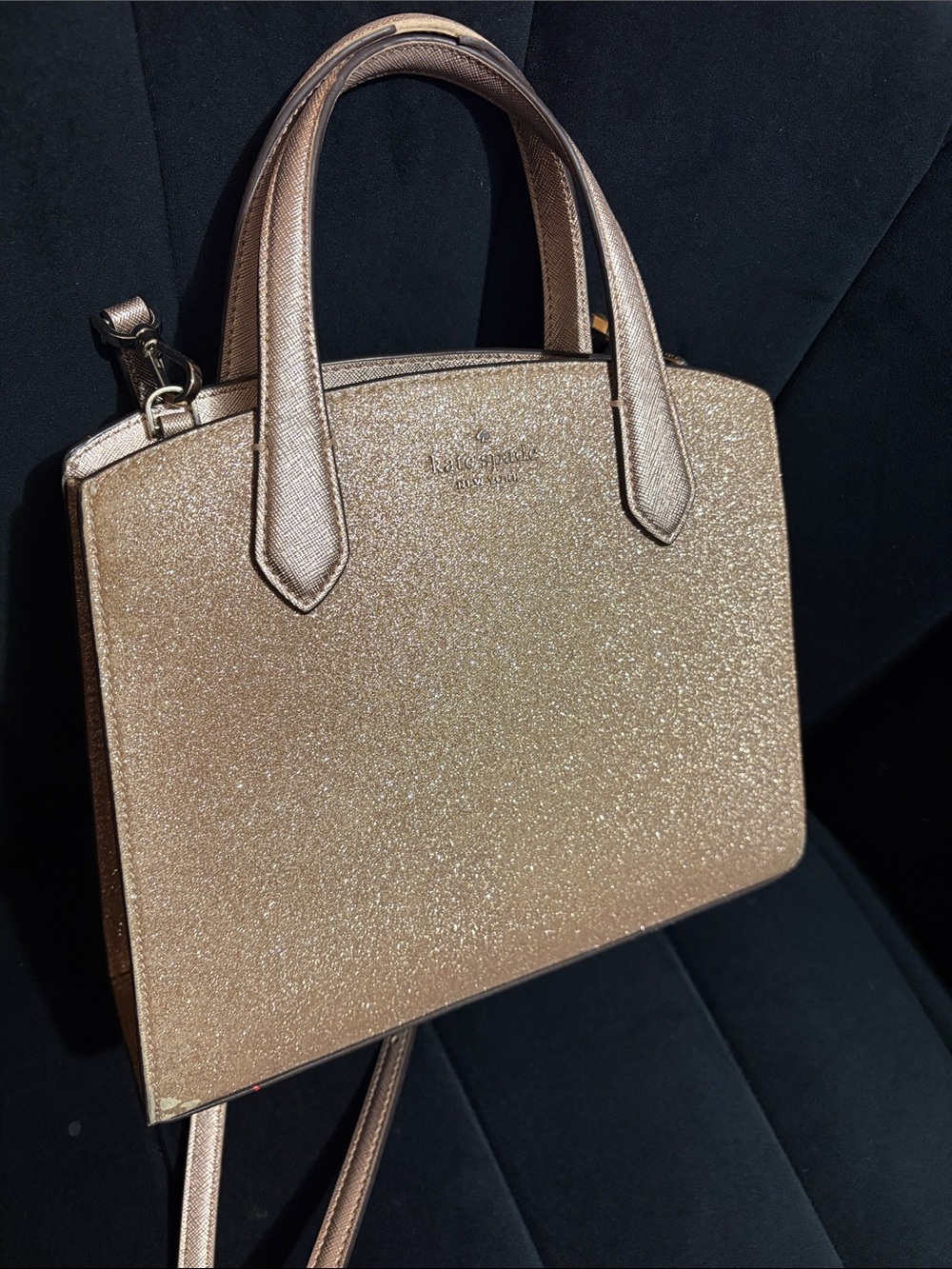 kate spade Rose Gold Glitter Satchel Bag